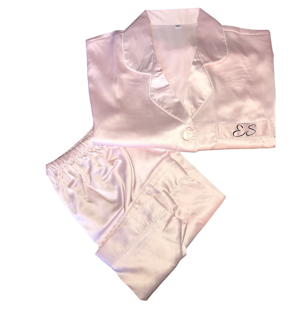 PERSONALISED Adult satin short pjs | pyjamas | initial | Name