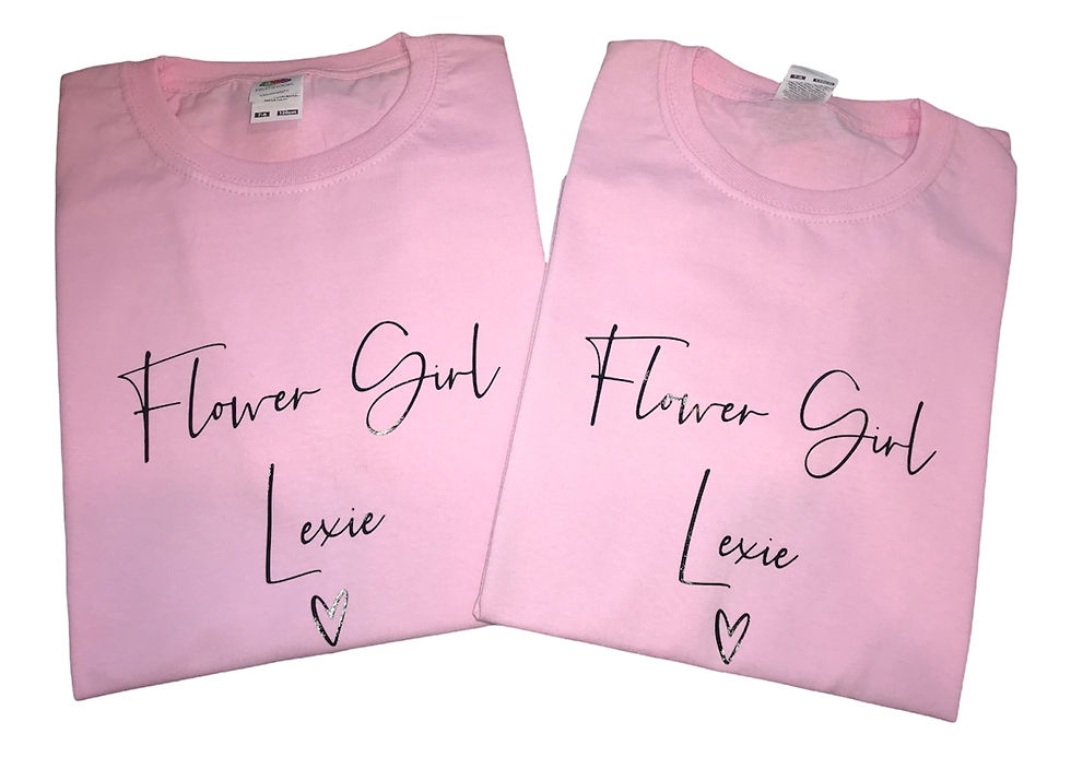 Thumbnail: Personalised Bridal party T-shirts | Bride | Bridesmaid | Maid of Honour | Flowe