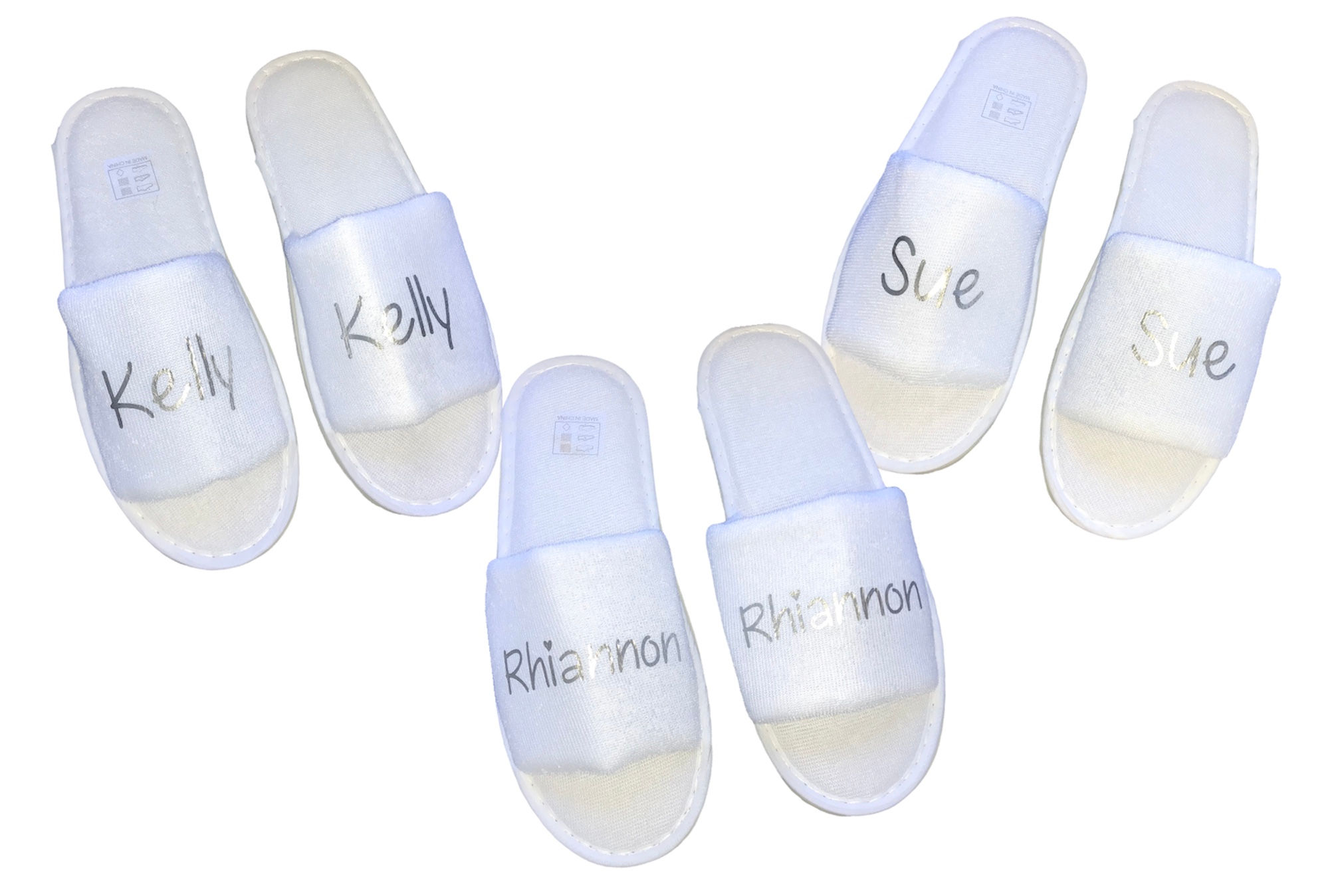 Personalised Casey style Bridal party slippers