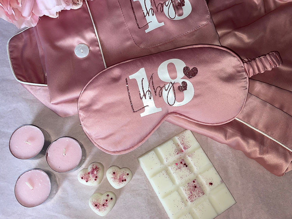 Thumbnail: PERSONALISED ‘Love Betty’ Short Satin Pj pamper set |