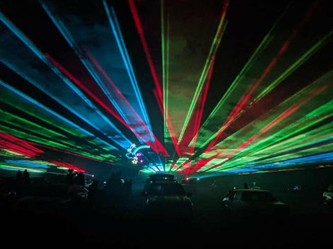 Massive multimedia show with Laser