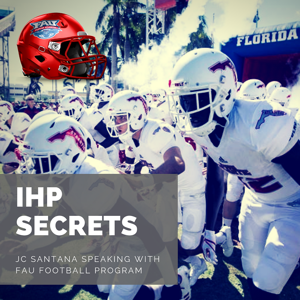 JC Santana speaking with the FAU Football Program