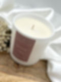Lemongrass & Lime luxury scented candle in a white matte vessel with purple label.