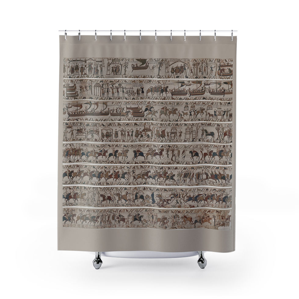 Thumbnail: Bayeux Tapestry Norman Invasion Shower Curtain | Historical Medieval Decor