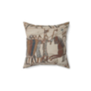 Bayeux Tapestry Battle of Hastings Cavalry Charge Faux Suede Square Pillow