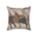 Thumbnail: Bayeux Tapestry Battle of Hastings Cavalry Charge Faux Suede Square Pillow