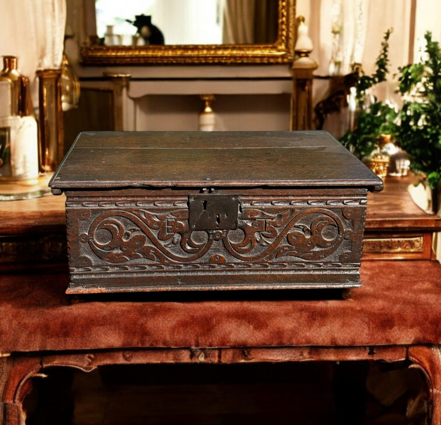 17th Century Charles I Oak Desk Box