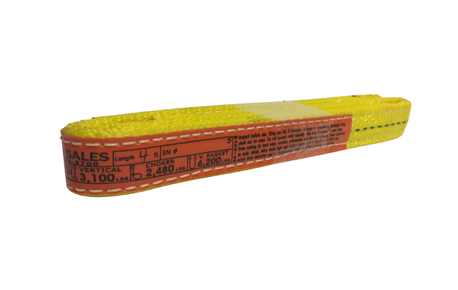 Polyester Web Sling, 2-ply, Eye and Eye, Flat Eye, 1" Width x 4' Length