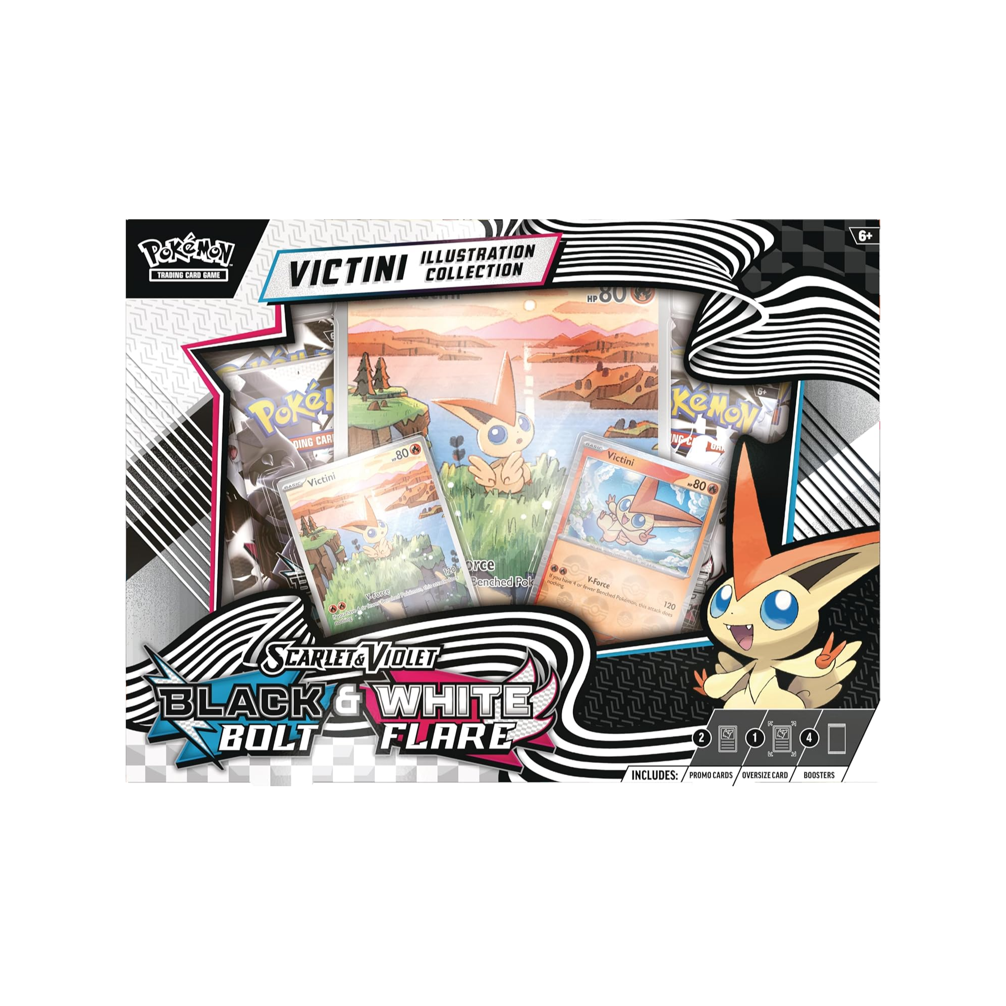 Scarlet & Violet Black Bolt & White Flare - Victini Illustration Collection