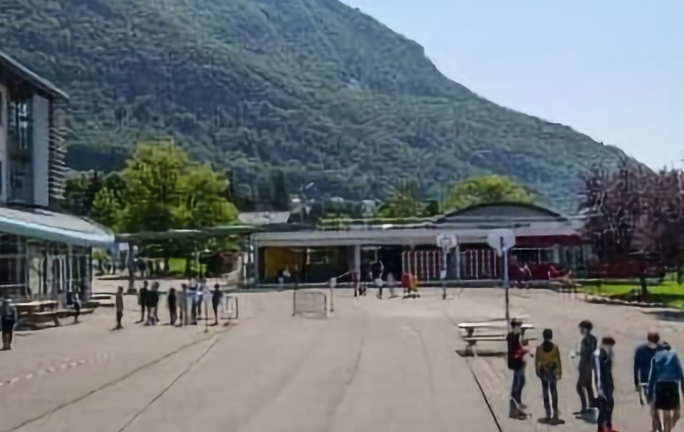 Playground at Les Barattes secondary school, Annecy.