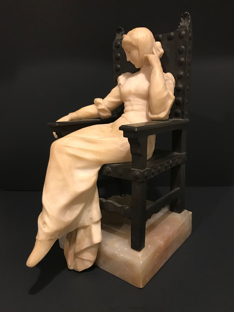 Thumbnail: Gorgeous 19c Alabaster Lady, Signed Emilio Fiaschi