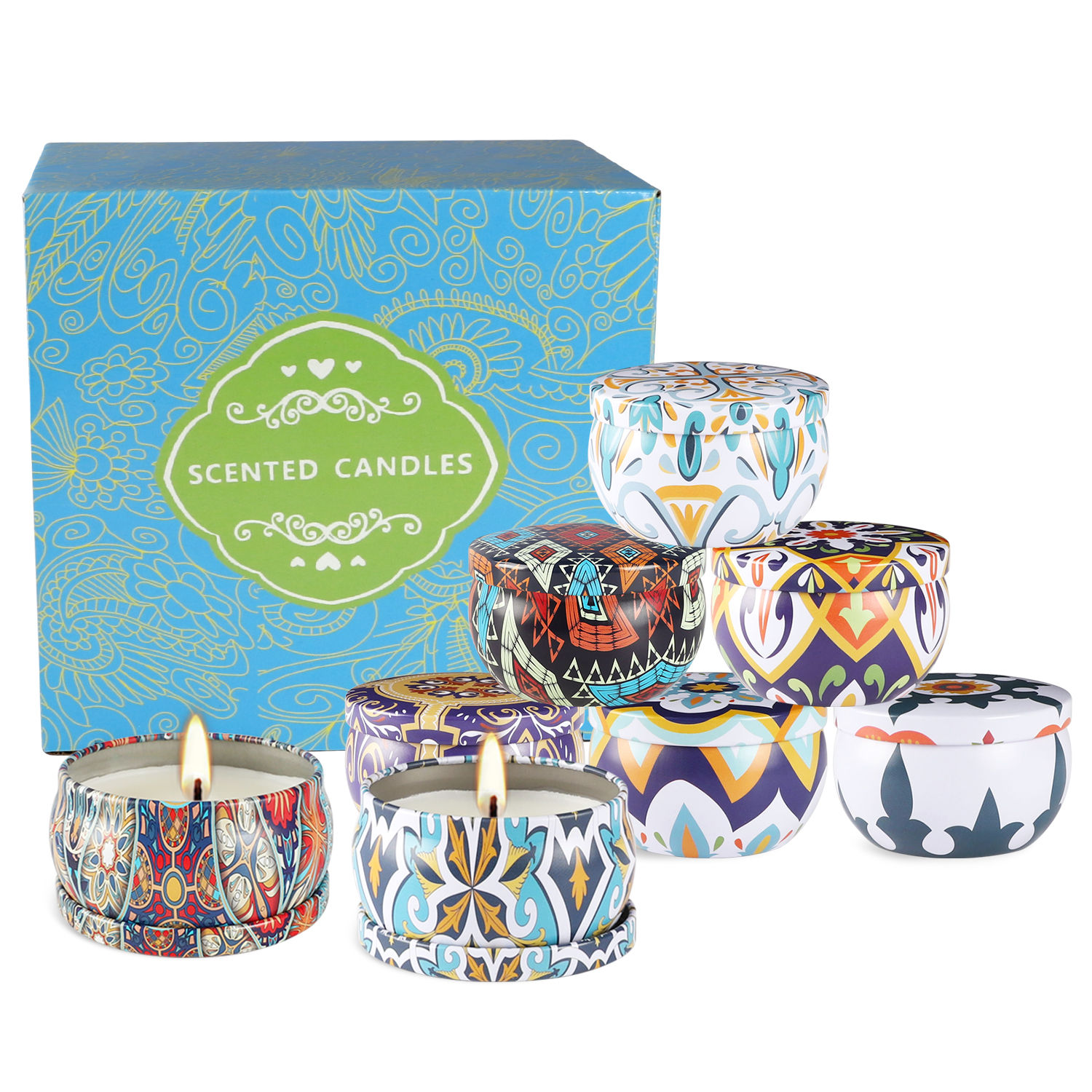 Coffret 8 Bougies Parfumées | Motifs Européens & Décoration | Ethera