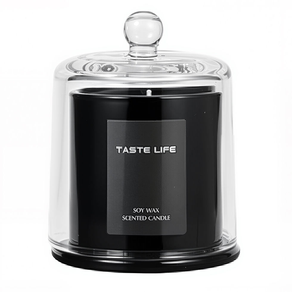 Miniature : Bougie Cire de Soja Premium | Cloche en Verre & Huile Essentielle | Sans Fumée