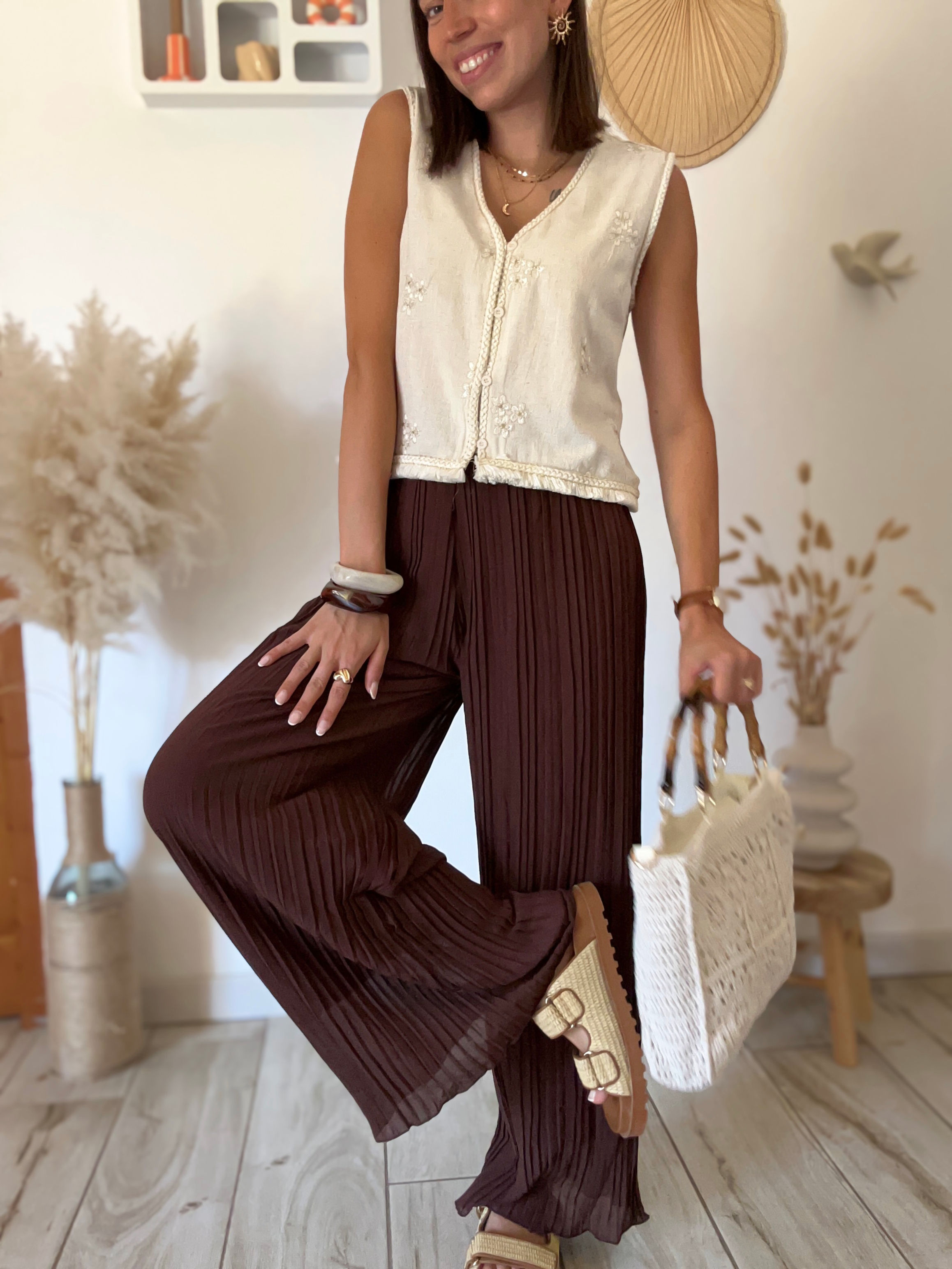 PANTALON MARRON - PAOLA 