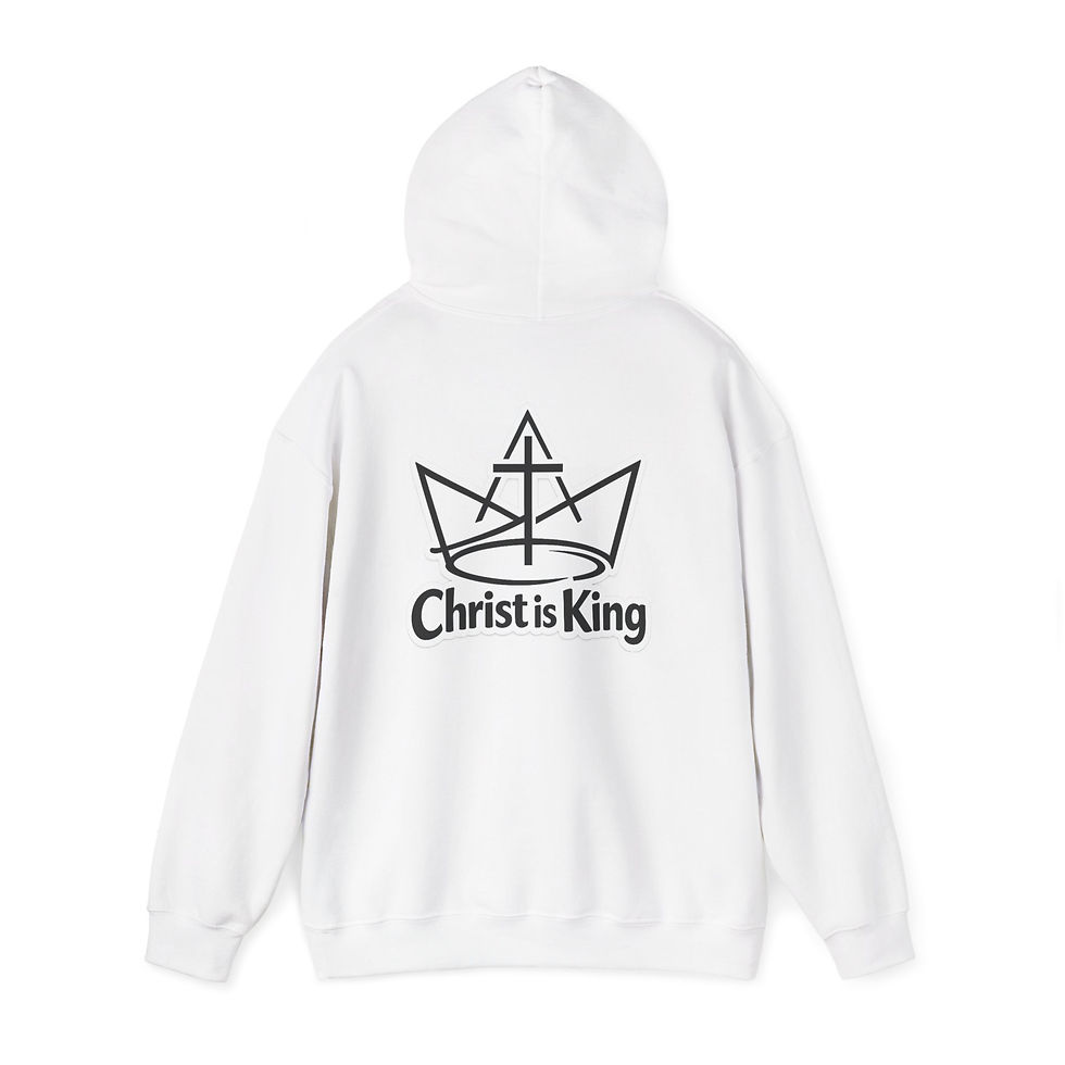 Thumbnail: Unisex Christian Prayer Hands Hoodie – "Christ is King" Crown Pullover