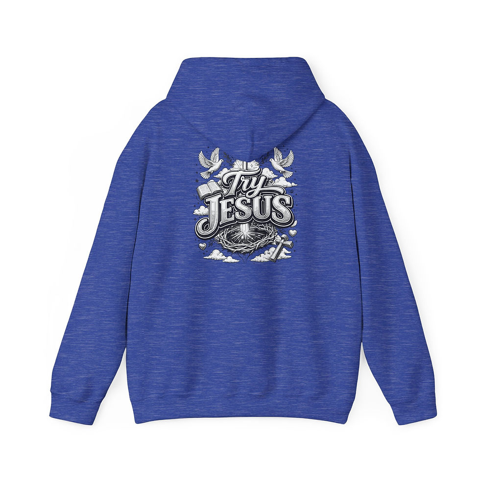 Thumbnail: Unisex Try Jesus Hoodie — Vintage Faith Pullover