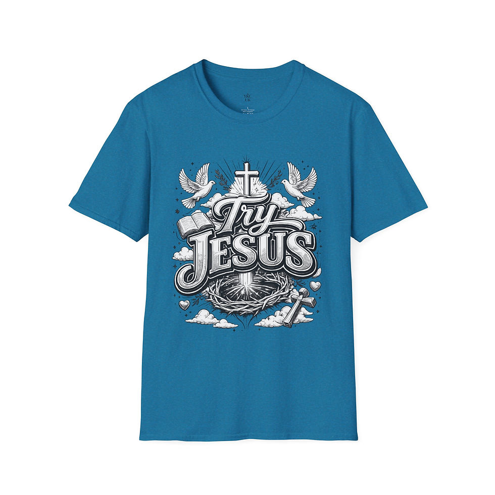 Thumbnail: Unisex Try Jesus T-Shirt — Cross & Doves