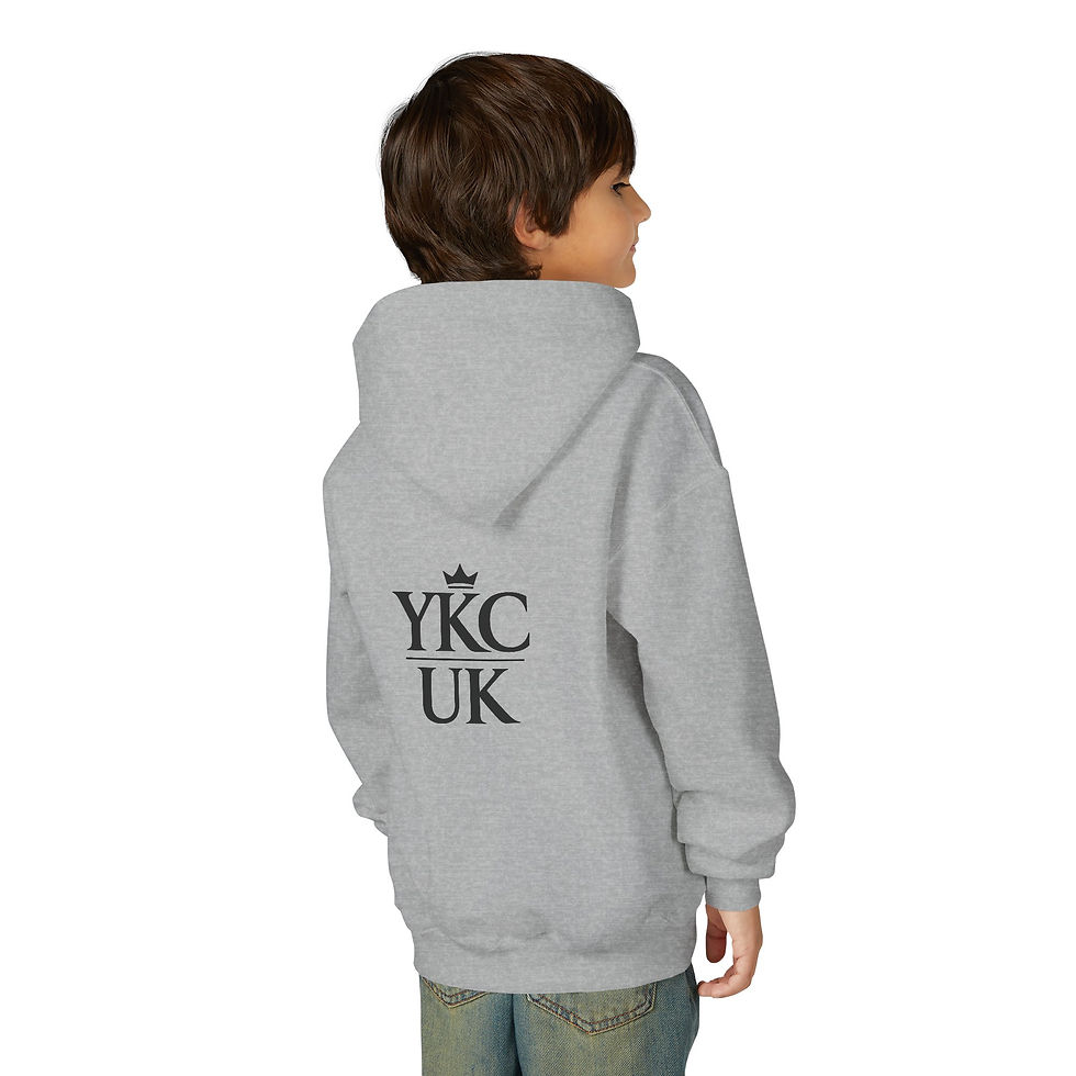 Thumbnail: Youth Hoodie - "Faith Over Fear" Inspirational Pullover (YKC UK Back Logo)