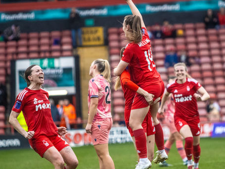 Forest celebrating t=at the FAWNL Cup final