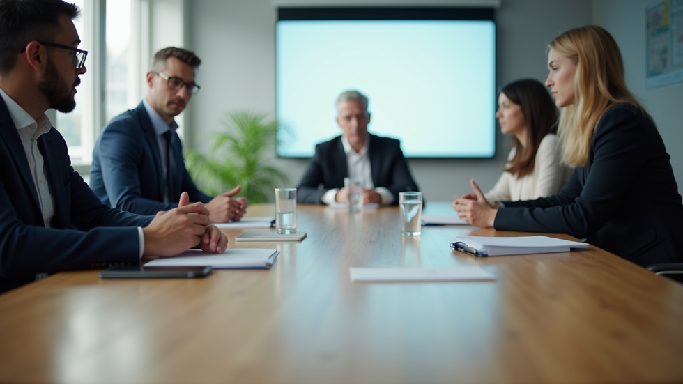 Eye-level view of a risk assessment meeting in progress