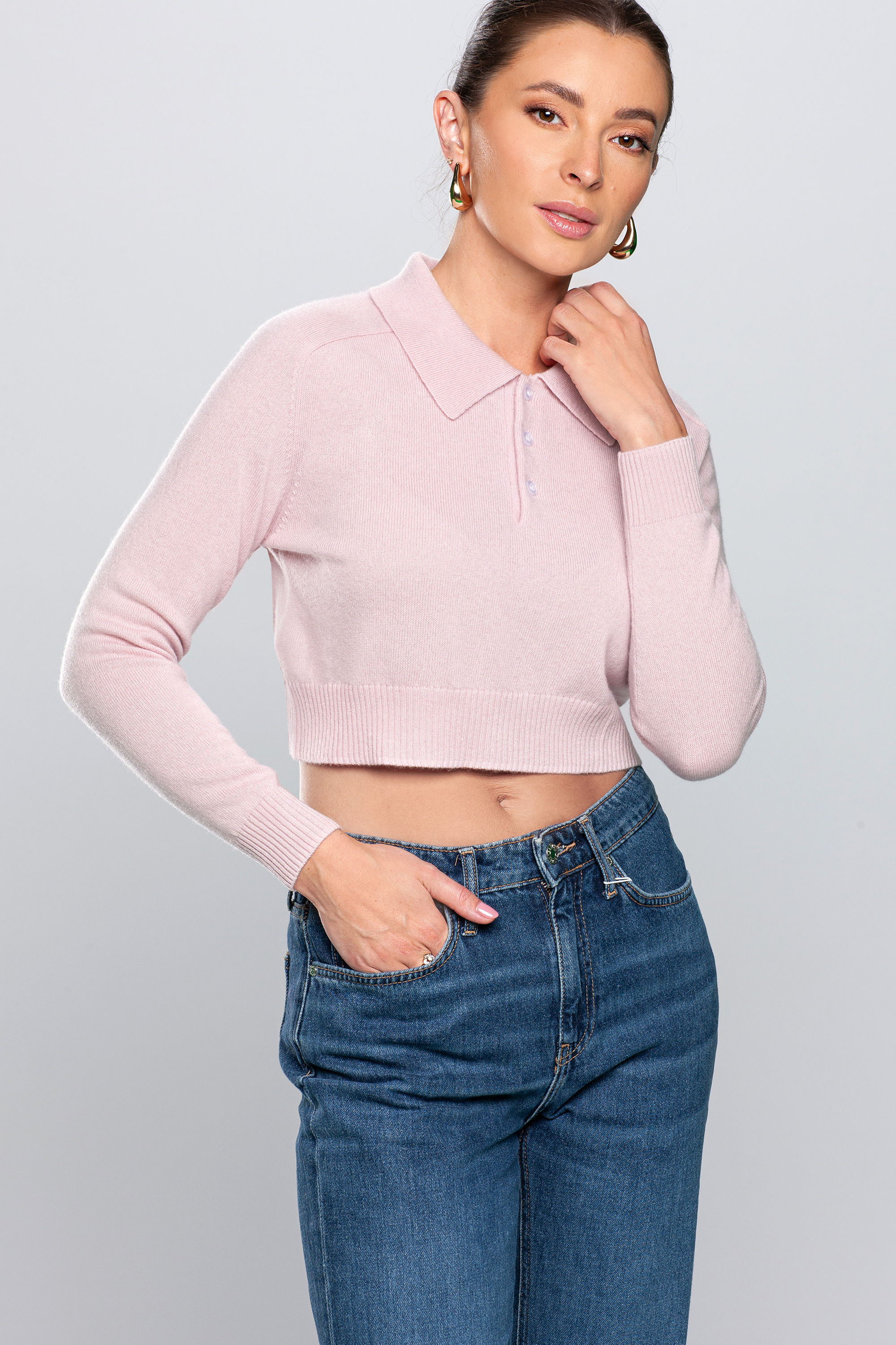 kasmyro megztinis rausvas polo