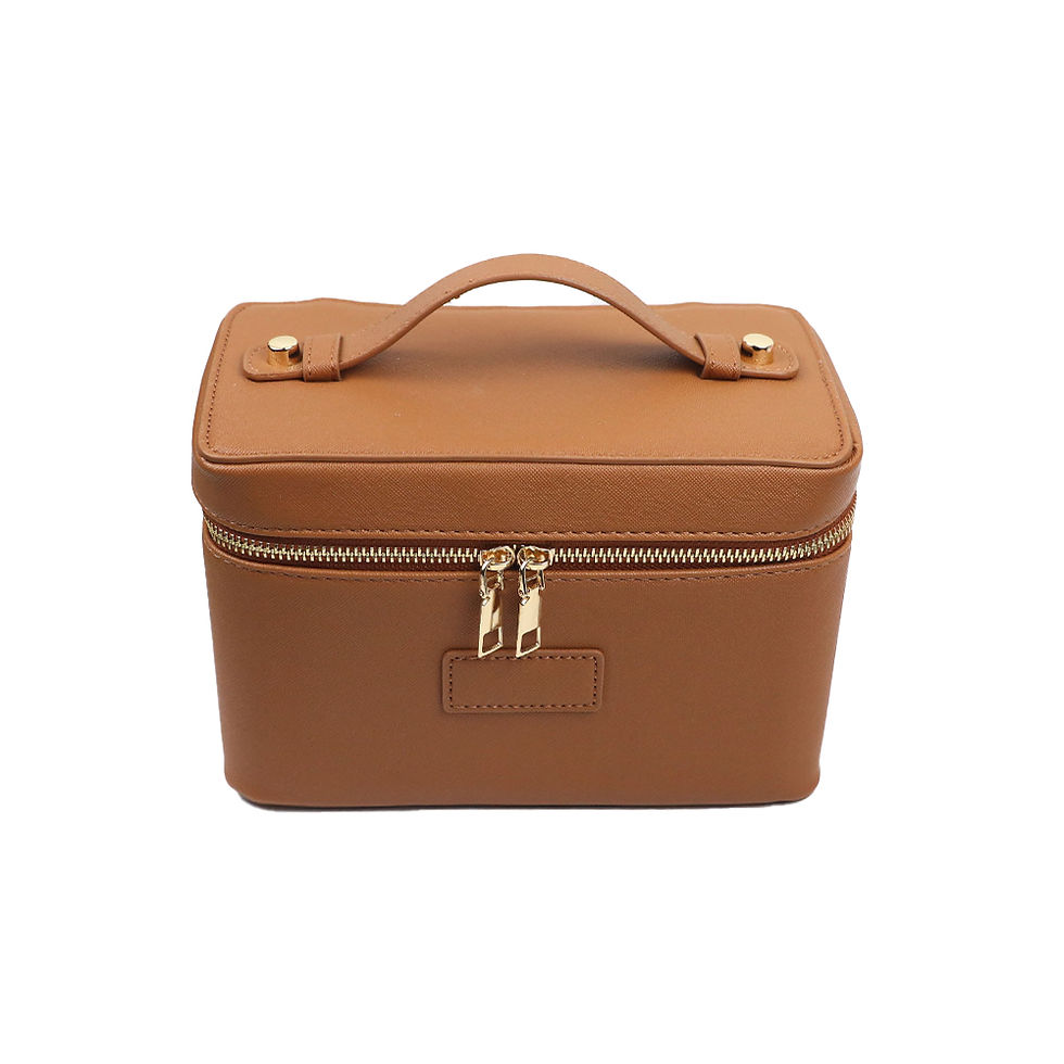 Thumbnail: Leather cosmetic bag with compartments