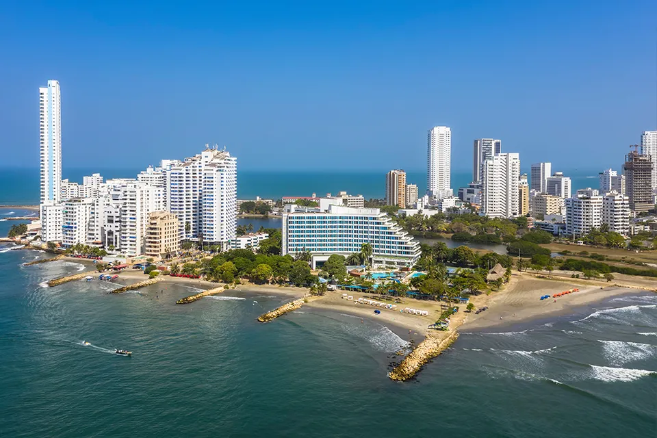Aerial view from Cartagena, Colombia.
