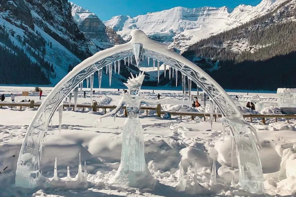 Lake Louise ice sculpture.
