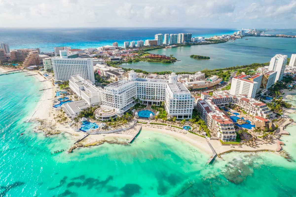 Aerial view from Cancun.