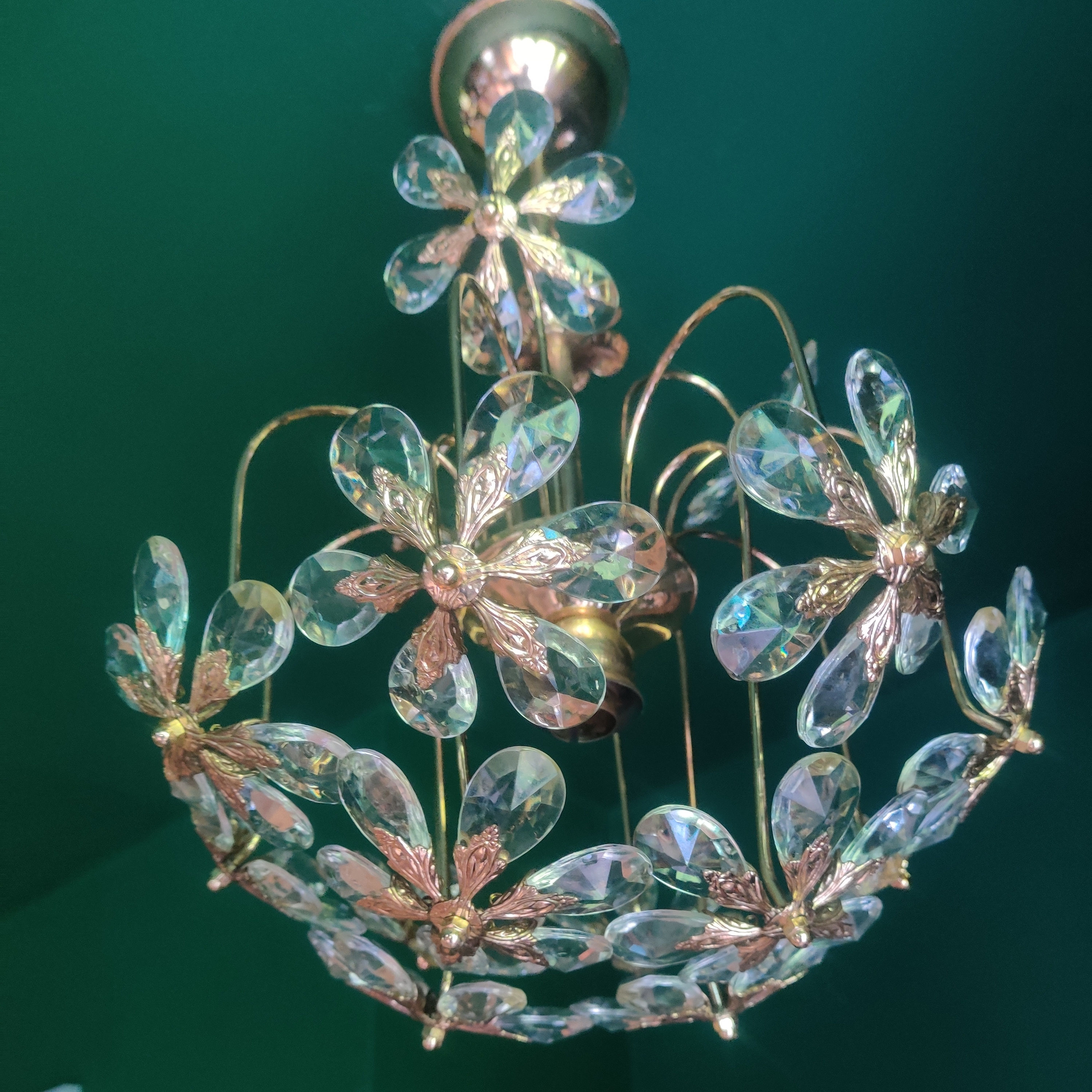 Small Palwa Chandelier with 12 crystal blooms