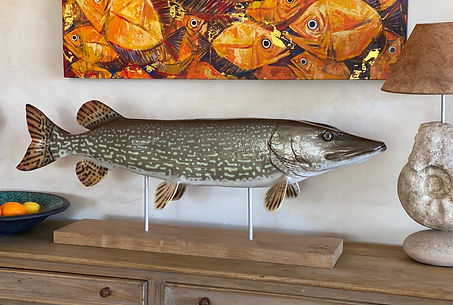 sculpture moulage préparation peinture capvert cap vert brochet décoration poisson résine polyester