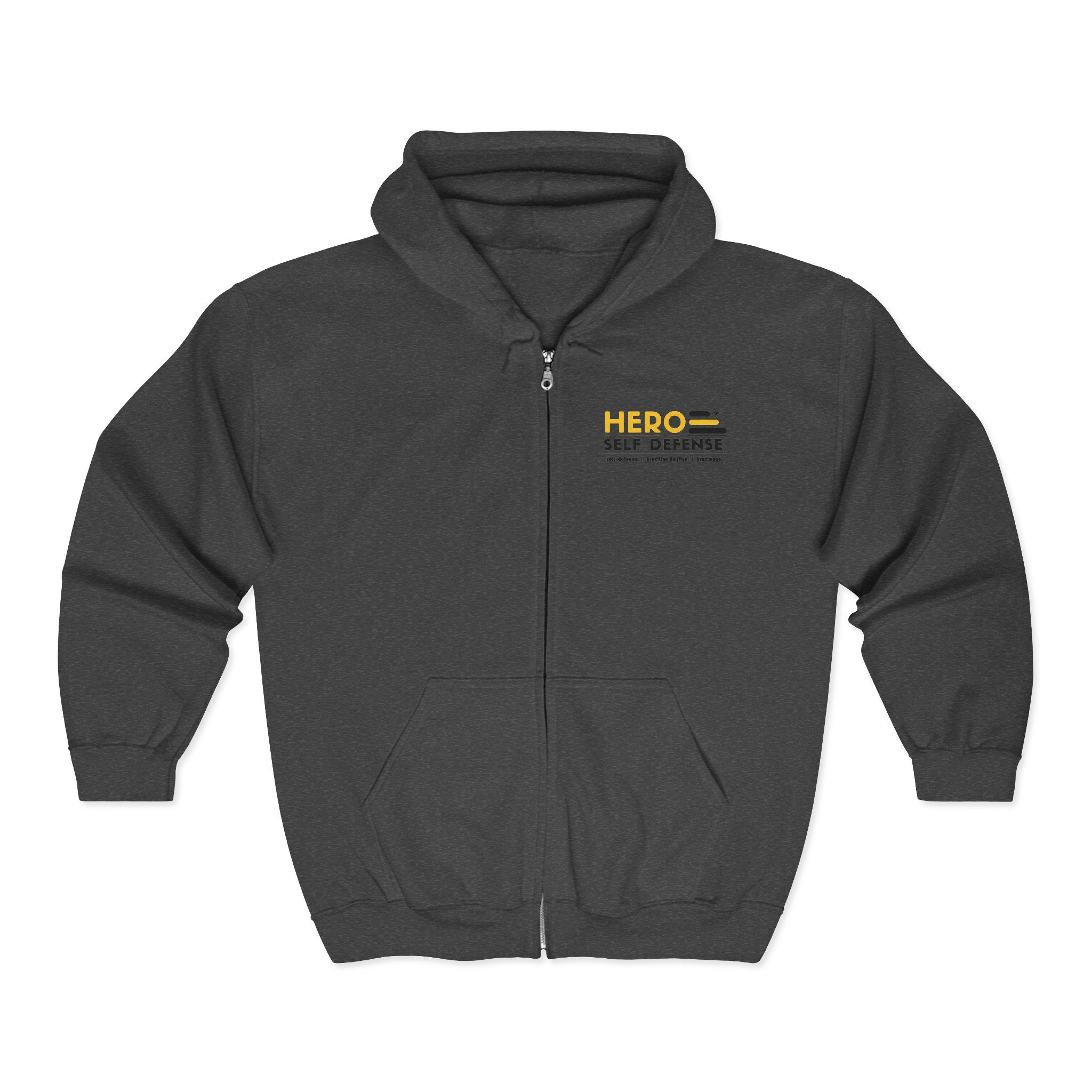 Hero Bird Full-Zip Hoodie – "Violence" Yellow Canary Graphic Zip-Up