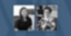 Photos of two women attorneys collaged against a blue background.