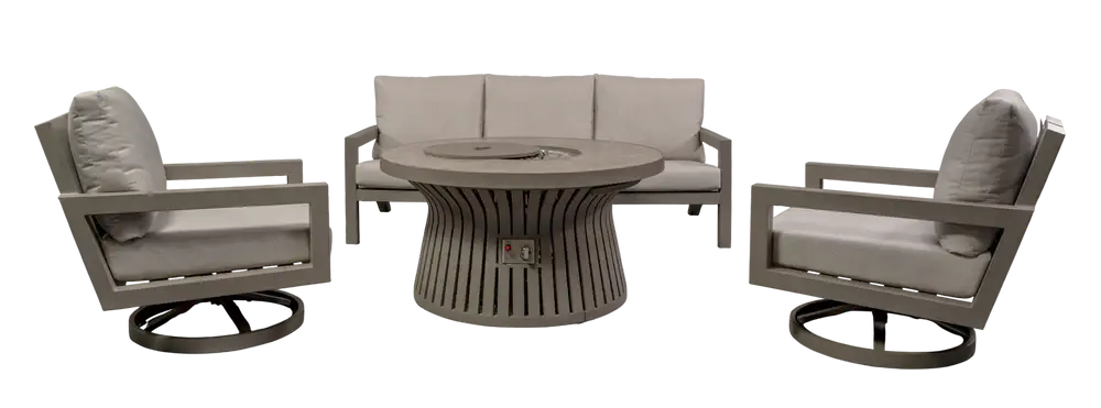 Larkspur 4 Piece Fire Pit Set with Swivel Chairs