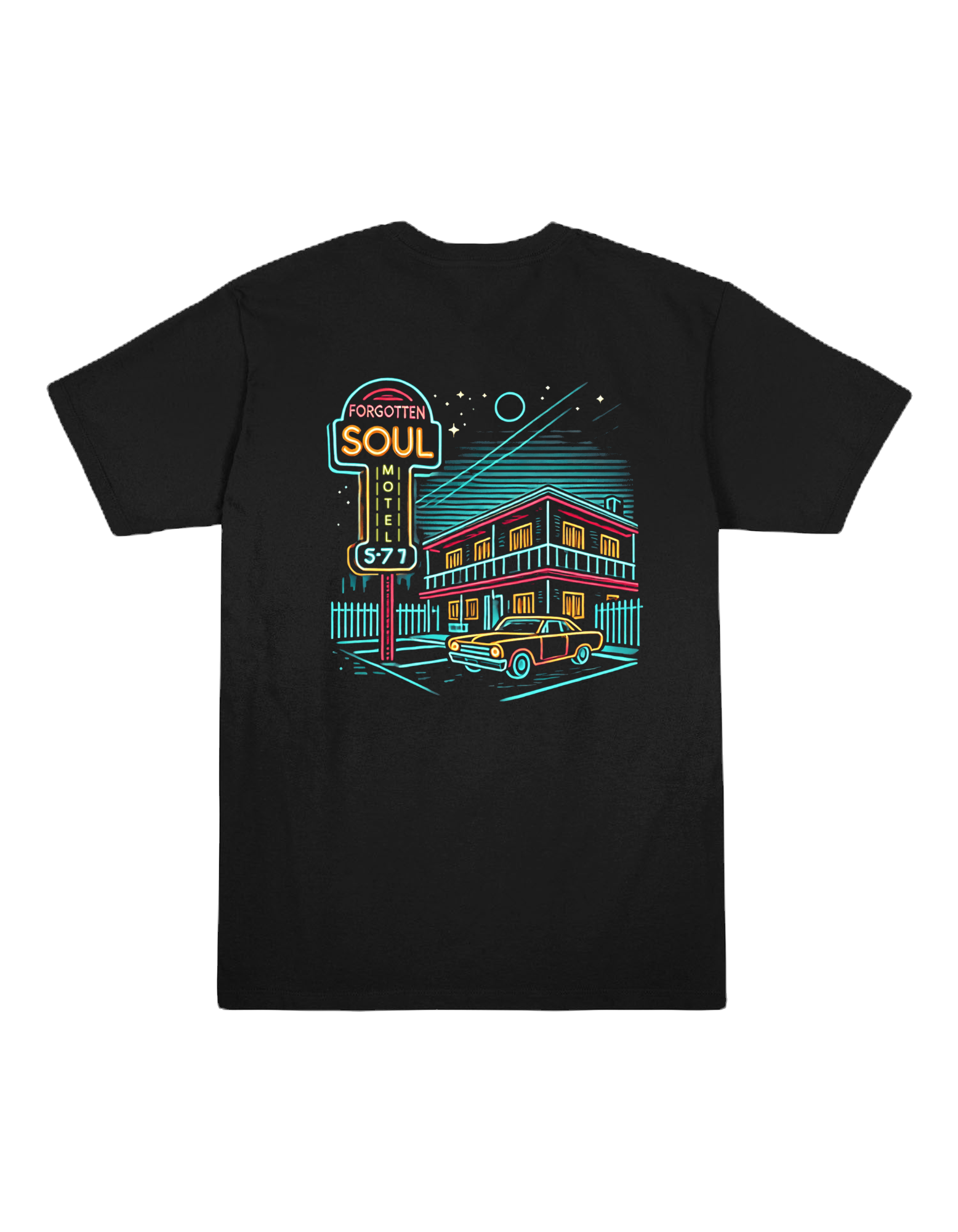 Soul Motel Black Front & Back T-Shirt