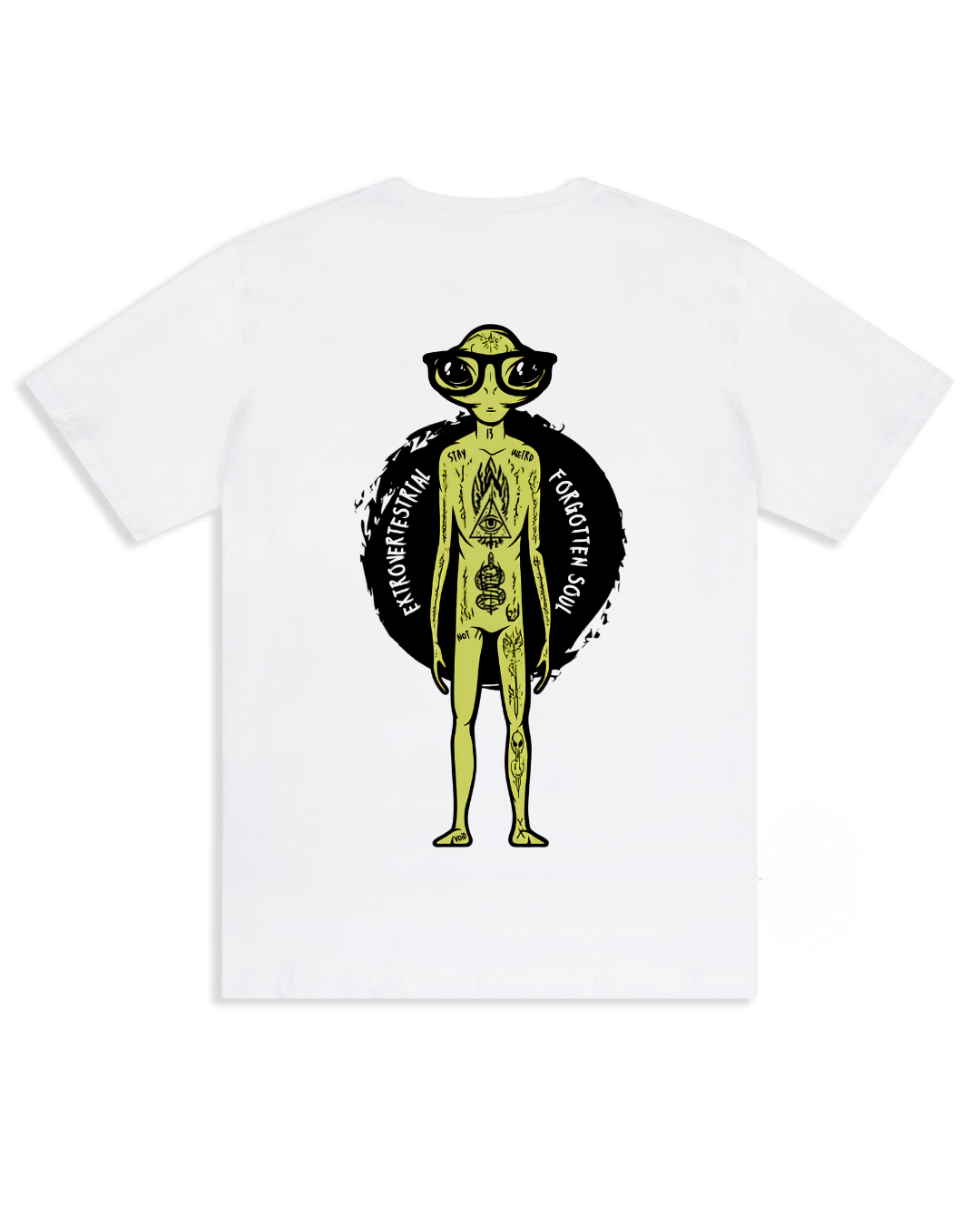 Extrovertestrial White Front & Back T-Shirt