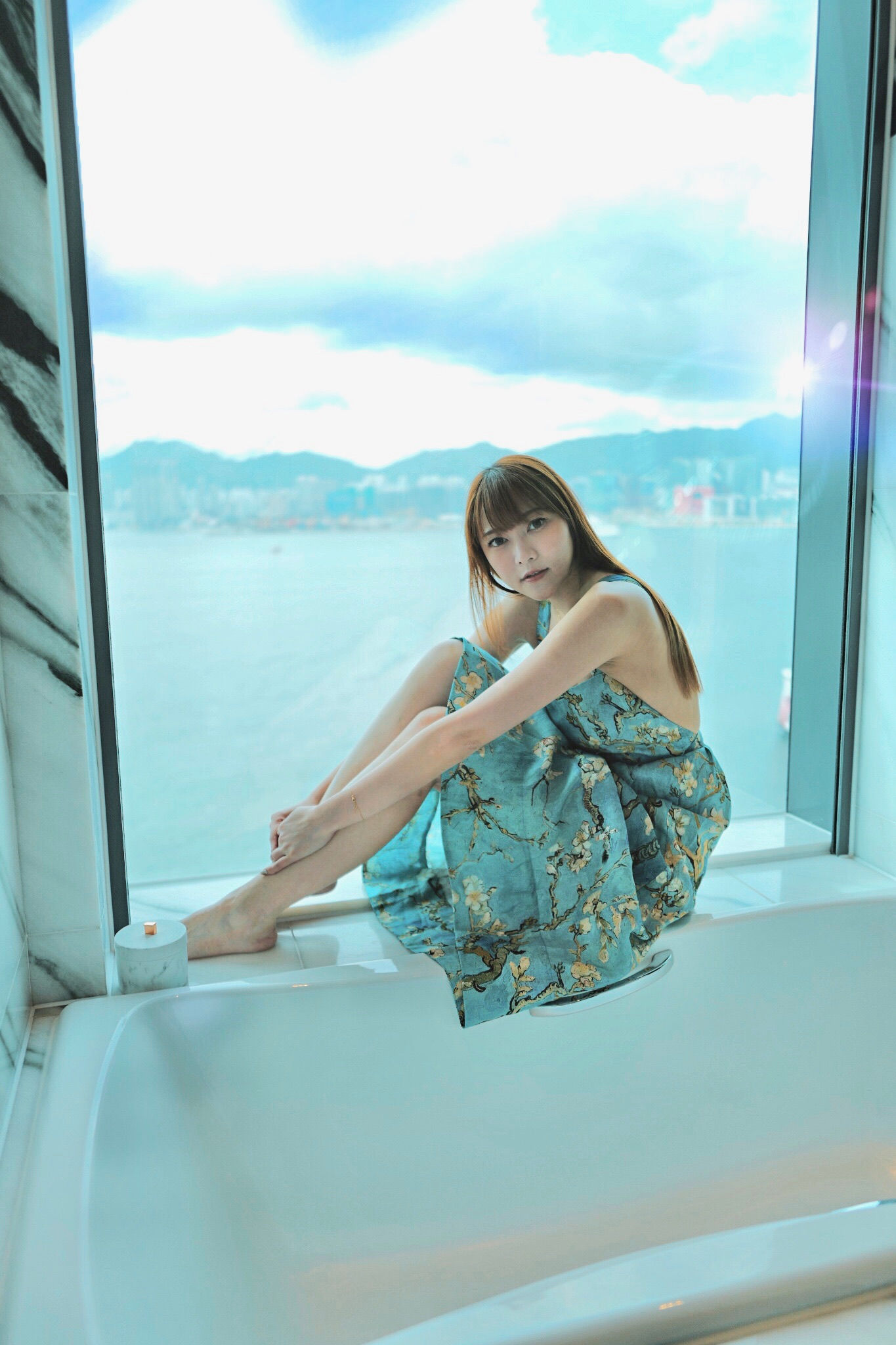 Kanalili Almond Blossom Open-back Midi Dress