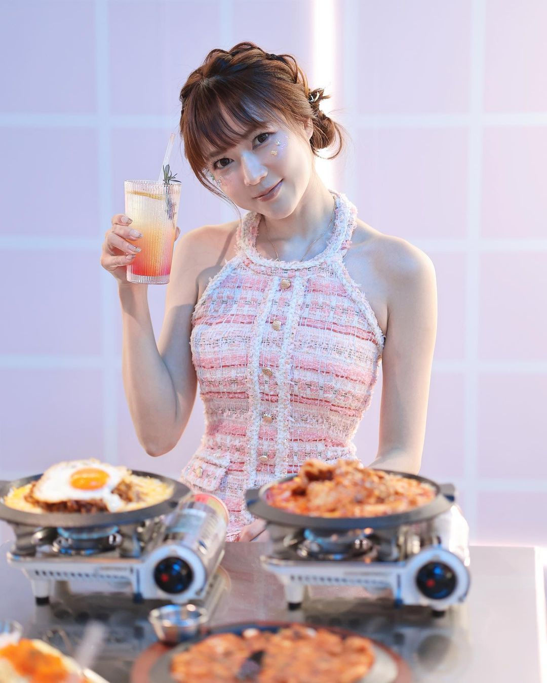 Kanalili Bailee Tweed Dress in Lotus