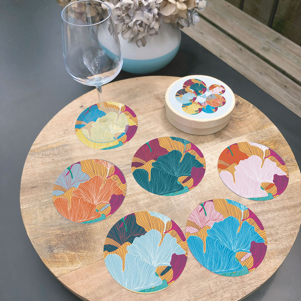 Miniature : Lot de six sous-bocks collection ginko