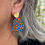 Miniature : Boucles d'oreilles coeur coloris bleu motif léopard orange.
