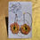 Miniature : Boucles d'oreilles créoles pivoine coloris jaune pois rose