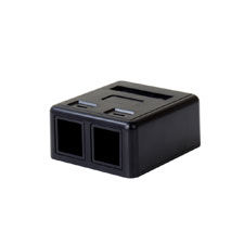 Wirepath™ Surface Mount Box - Black (2 Port)