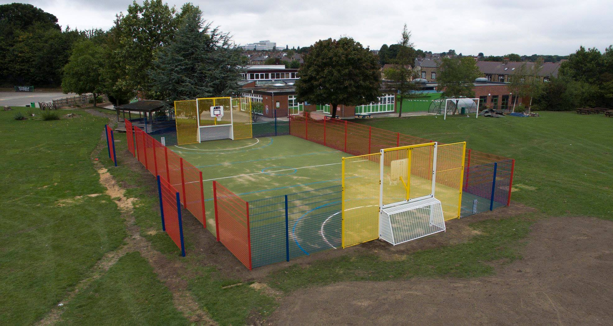 School gets new MUGA Axo leisure Play & Sports equipment Yorkshire