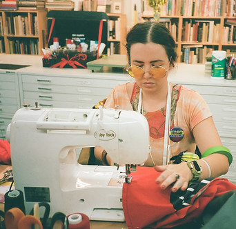 Megan Bright sewing