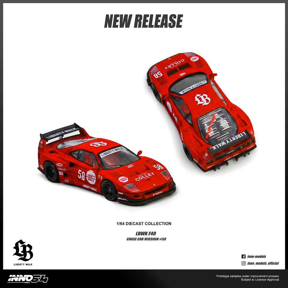 Thumbnail: Inno64 LBWK Ferrari F40 Diecast (Chance of Chase)(PRE-ORDER)