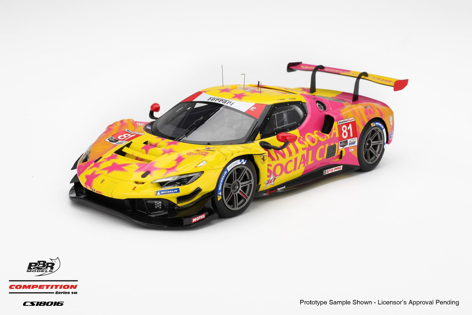 BBR x AntiSocial Ferrari 296 GT3 #81 IMSA Laguna Seca Diecast (PRE-ORDER)