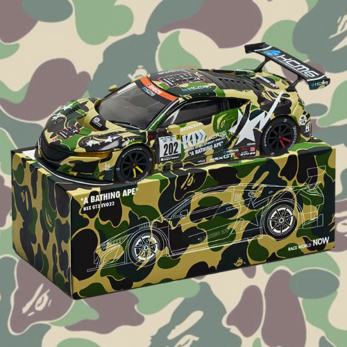 ミニカー A BATHING APE - BAPE POPRACE HONDA NSX GT3 BAPE x POPRACE HONDA NSX GT3 EVO22 1/64 - Walmart.com
