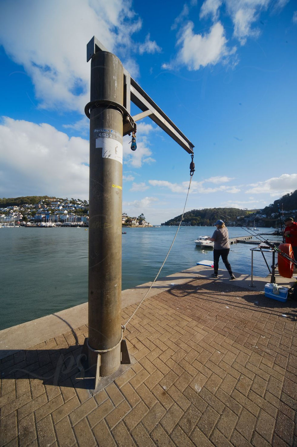A hoist used to lift watercraft in & out of the water