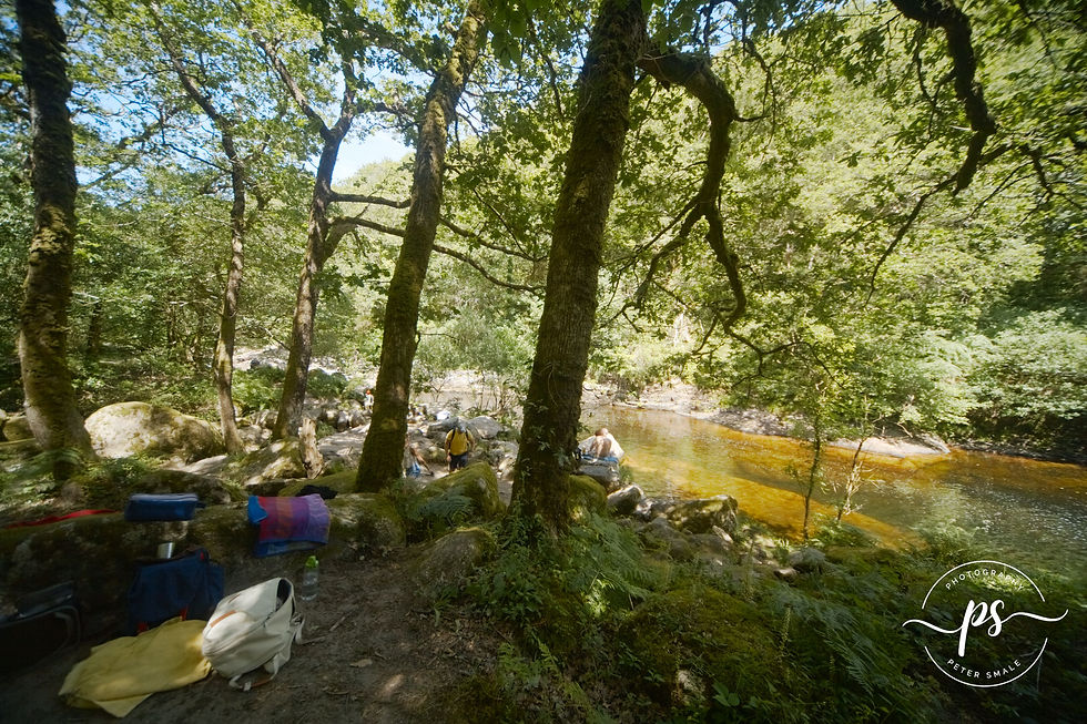 Sharrah Pool is located within the River Dart on Dartmoor.