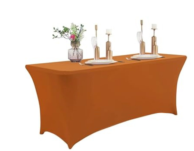 6ft Brown Spandex Tablecloth
